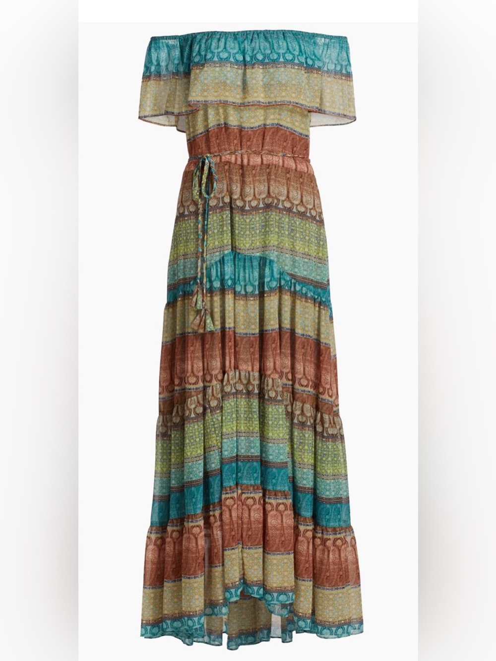 NWT Misa Los Angeles Estella Shiffon Tiered Maxi Dress